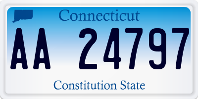 CT license plate AA24797