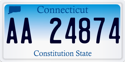 CT license plate AA24874