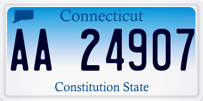 CT license plate AA24907