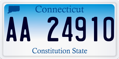CT license plate AA24910