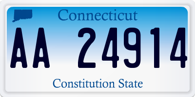 CT license plate AA24914