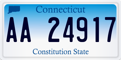 CT license plate AA24917