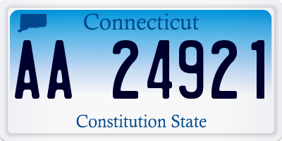 CT license plate AA24921