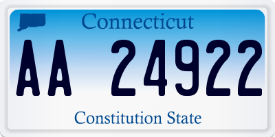 CT license plate AA24922