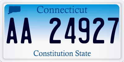 CT license plate AA24927