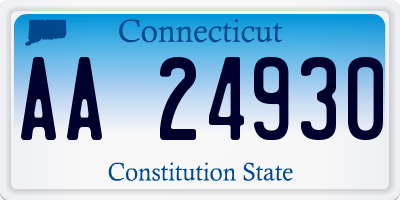CT license plate AA24930