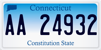 CT license plate AA24932