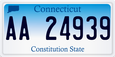 CT license plate AA24939