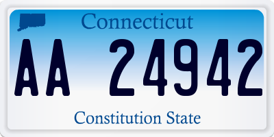 CT license plate AA24942
