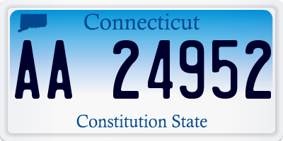 CT license plate AA24952