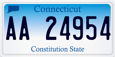 CT license plate AA24954