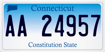 CT license plate AA24957