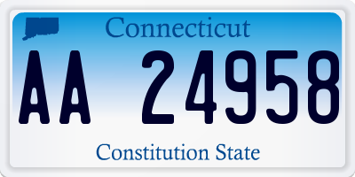 CT license plate AA24958