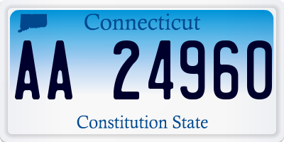 CT license plate AA24960