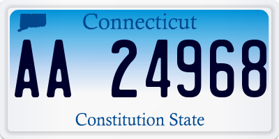 CT license plate AA24968