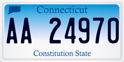CT license plate AA24970