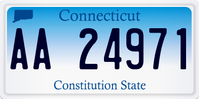CT license plate AA24971
