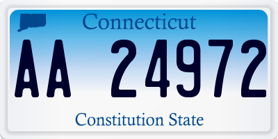CT license plate AA24972