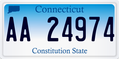 CT license plate AA24974