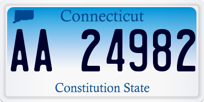 CT license plate AA24982