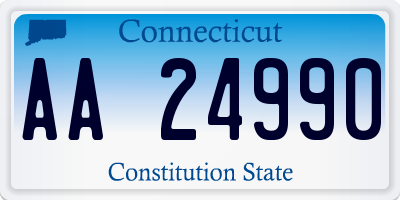 CT license plate AA24990