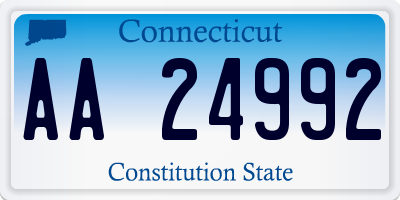 CT license plate AA24992