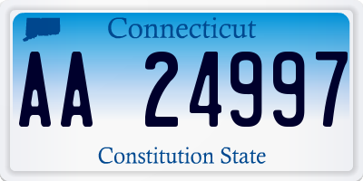 CT license plate AA24997