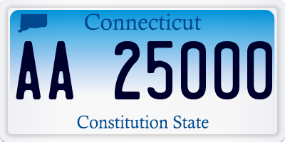 CT license plate AA25000