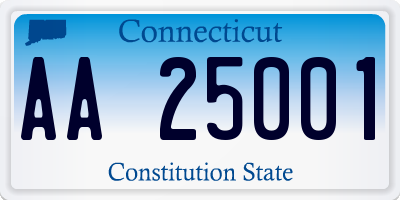 CT license plate AA25001
