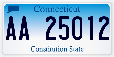 CT license plate AA25012