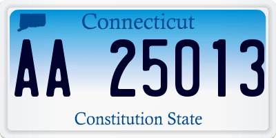 CT license plate AA25013