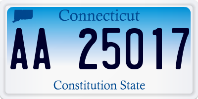 CT license plate AA25017