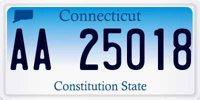 CT license plate AA25018