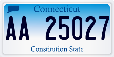 CT license plate AA25027