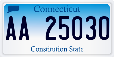 CT license plate AA25030