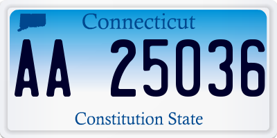 CT license plate AA25036