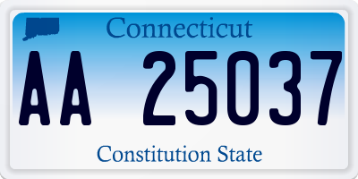 CT license plate AA25037