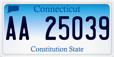 CT license plate AA25039