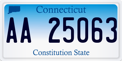 CT license plate AA25063