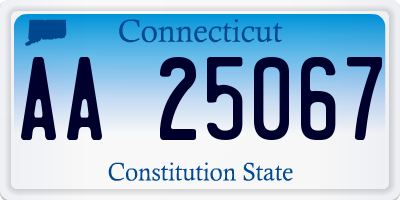CT license plate AA25067
