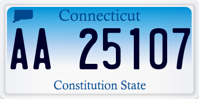 CT license plate AA25107