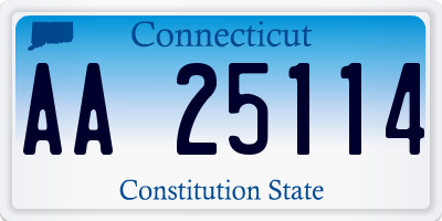 CT license plate AA25114