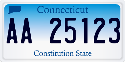 CT license plate AA25123