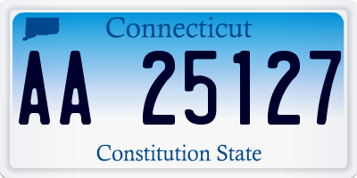 CT license plate AA25127