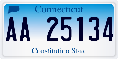 CT license plate AA25134