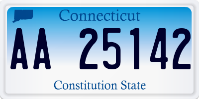 CT license plate AA25142