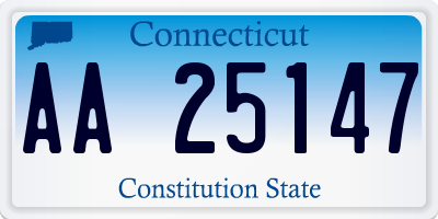CT license plate AA25147