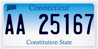 CT license plate AA25167