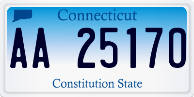 CT license plate AA25170