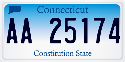 CT license plate AA25174